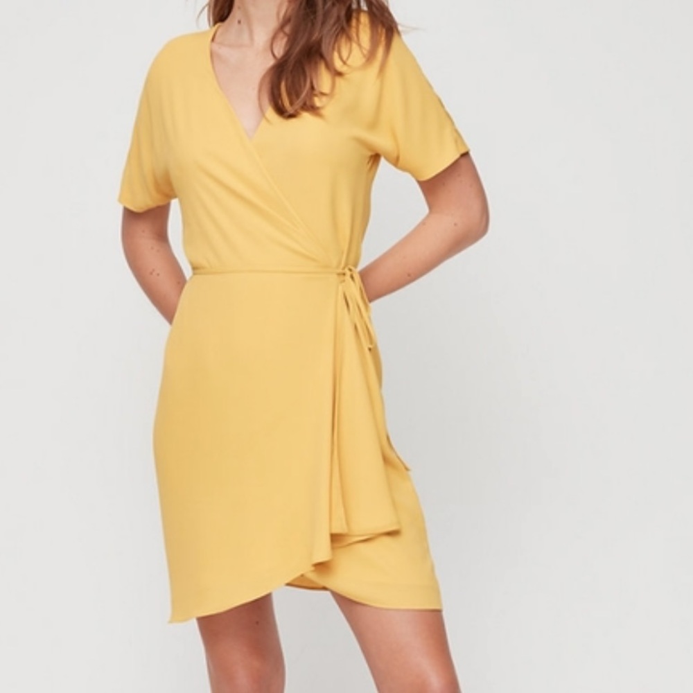 Aritzia babaton pastel yellow dress XS